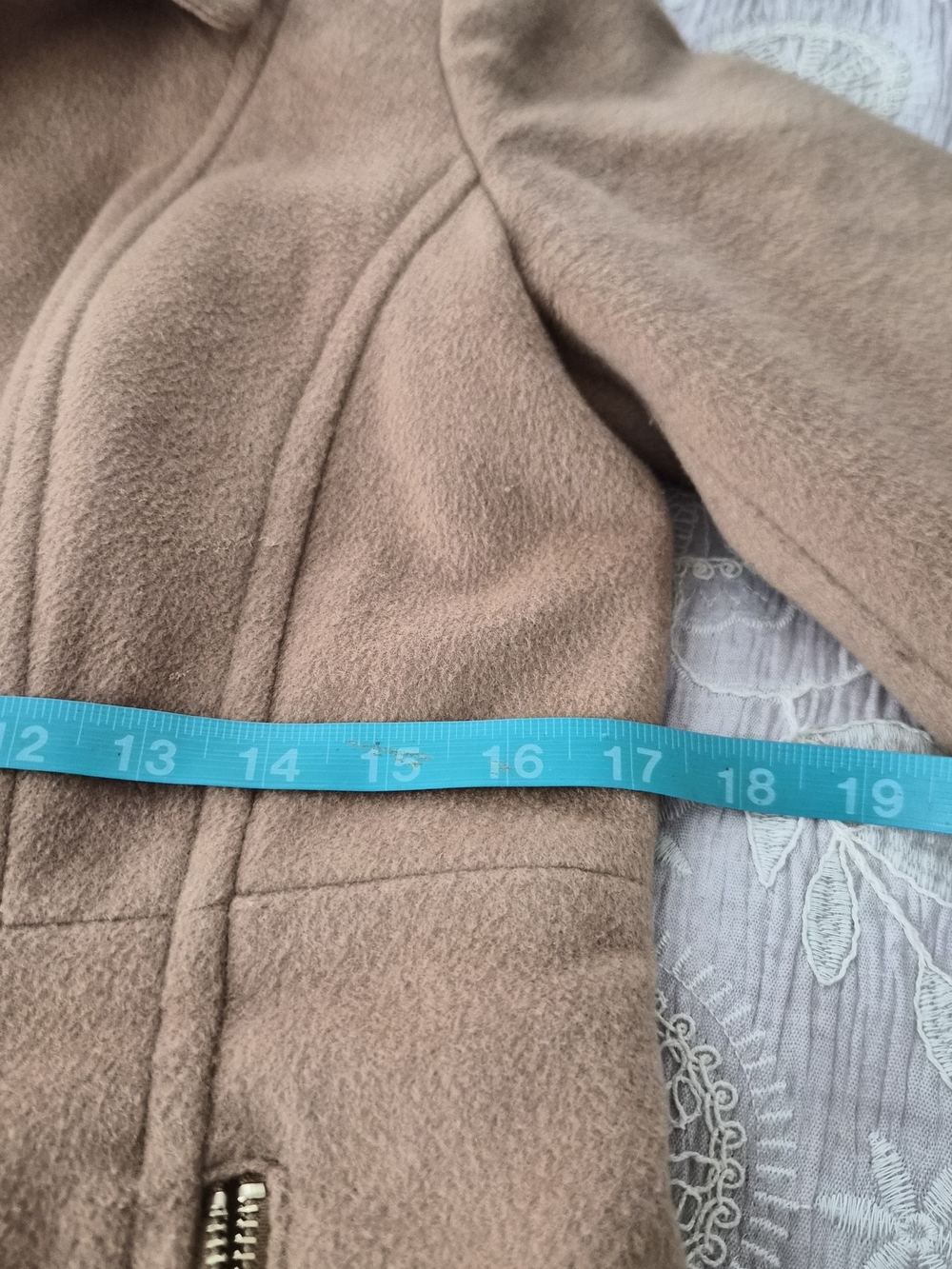 Michael Kors Camel Wool Blend Zip Front Coat Jacket Gold Hardware Women's - Picture 11 of 11